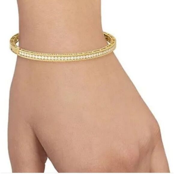 Authentic New Roberto Coin Diamond Symphony Princess Bangle In 18kt Rose Gold - Picture 13 of 16